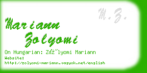 mariann zolyomi business card
