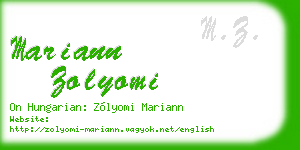mariann zolyomi business card